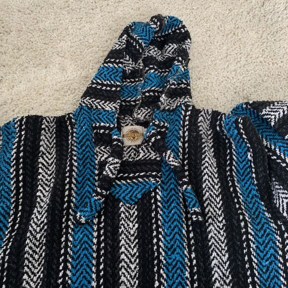 Earth Ragz Hoodie Mens Medium Drug Rug Colorful Baja Surf Pullover Boho Knit - Picture 3 of 6